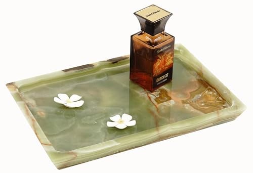 Radicaln Marble Serving Tray 12 Inches Green Onyx Handmade Charcuterie Board with Lid - Kitchen & Vanity Tray