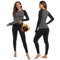 Leeboom Thermounterwäsche Damen Atmungsaktiv Funktionsunterwäsche Damen Warm und Flexibel Skiunterwäsche Damen Set mit Innenfleece für zu Hause und Wintersport (Grau + Schwarzer Hülse, S)