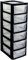 Khanary Plastic Storage Drawers Unit 6 Tier Small mini Tower Homes, Kitchen, Schools, Offices Plastic Drawer Organizer Desktop Table Top Drawers Stationary 26Dx19Wx60H Black Clear