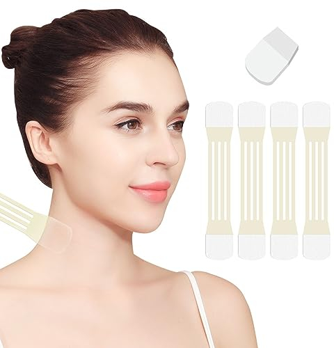 Face Neck Lifting Tape, Hebt Schlaffe Haut Sofort an, Kaschiert Doppelkinn mit Wasserfestem für V-förmiges Gesicht
