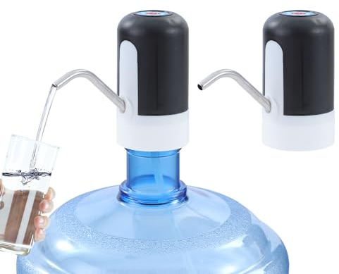 TOPWAY Water Bottle Pump Set of 2, Portable USB Charging Automatic Electric Drinking Water Dispenser Universal 2-5 Gallon for Home Kitchen Office Camping 717196