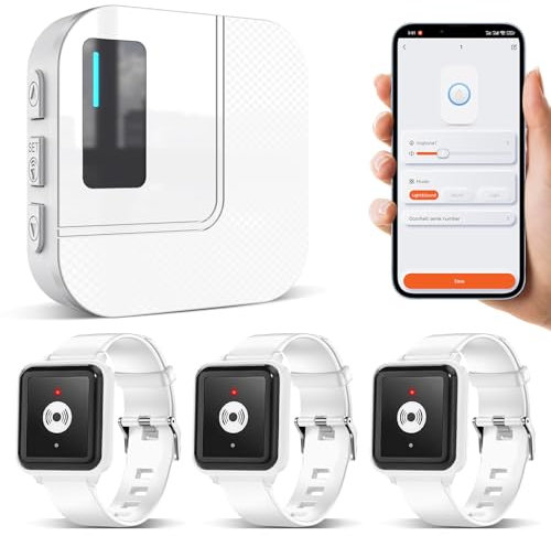 DAYTECH Notrufknopf für Senioren auf Handy, WiFi Tuya Smart Senioren Notfallknopf Alert System, Hausnotruf für ältere Patienten Behinderte,Kinder SOS Notruf(2 Schwarze Empfänger+1 Armband+2 Tasten