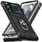 Giyer für Samsung Galaxy S24 Ultra Hülle mit Schutzfolie, Handyhülle S24 Ultra 5G mit Kameraschutz 360° Metall Ring Ständer Stoßfest Bumper Schutzhülle Samsung S24 Ultra 6.8 Case Cover (Schwarz)