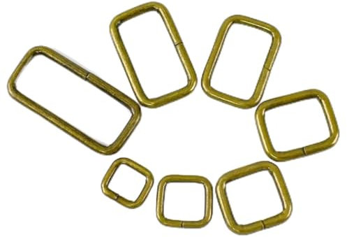 PGGOLF 20 Stück 13–50 mm rechteckige Metallschnallen, Gurtband, Gürtelring, Schnalle, Handtaschengurt, Anpassung, DIY-Hardware, Taschen, Zubehör, 17 mm, Bronze