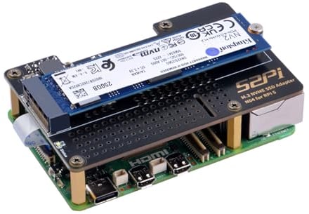 GeeekPi N04 M.2 M-Key NVMe SSD Shield für Raspberry Pi 5, M.2 2280 PCIe to NVMe SSD Shield Pip PCIe Peripheral Board Top für Raspberry Pi 5 4GB/8GB (SSD and Pi5 Board Are not Included) Barebones