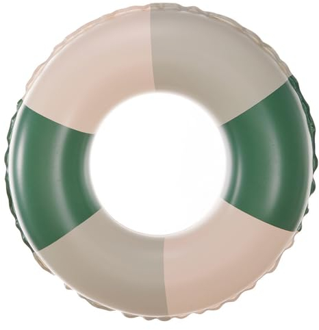 Anillo de natación Inflable, Vintage a Rayas Flotador Inflable, Flotadores de Piscina Flotante Anillo de Goma Flotante, para Piscinas de Verano y Playa para Adultos y Niños (Azul Verde)