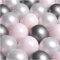 MISIOO Bälle für Bällebad 150 Stück - Bälle Ø 6 cm - Plastikbälle hergestellt aus 100% LDPE - Spielzeug Baby - Hellrosa/Perlen/Silber