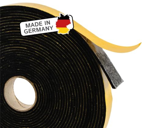 Filzband selbstklebend, 20 mm x 3 mm x 10 m, Schwarz, Made in Germany