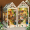 MOJINO Book Nook DIY Kit, Puppenhaus Mini Gewächshaus Buchstützen 3D Puzzles Holz Modellbausatz Weihnachten Geburtstag Geschenke mit Möbeln und LED-Lich (Sonnenschein Garten)