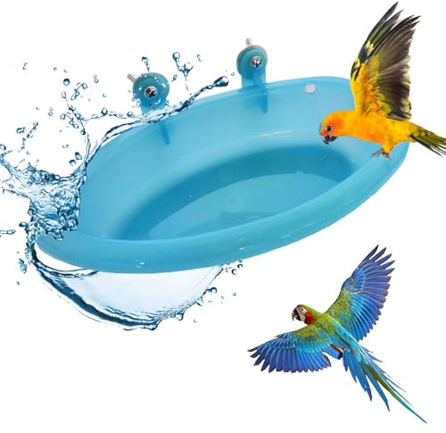 AOMiGT Oiseau Baignoire, Oiseaux Cage Bains, Boîte de Bain pour Oiseaux, Bol de Baignoire Bird, Baignoire Bol Bassin, Baignoire Oiseaux Cage Bains, Baignoire Multifonction pour Perruche, Canaris
