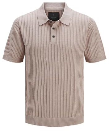 JACK & JONES Jprblakian Knit Structure Polo SS, Adobe Rose, M Hombres