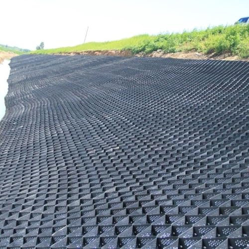 Grille de retenue de gravier, grilles de stabilisation d'allée Geo Grid, système de grille d'allée, grille de sol Geocell pliable extensible, grille de sol en gravier for pente, travaux de fondation,