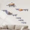 Katzen kletterwand XXL Set mit Katzentreppe Wand, Katzenbaum Hängematte,Katzenbrücke,Kratzbrett und Kratzbaum,Katzenwandmöbel Set - 6 Teiliges Katzen Wandelemente für Katzen Catwalk (Hellgrau)
