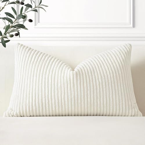 Artscope Ein Kissenbezug Kordsamt Zierkissenbezug Dekokissen Sofakissen 40x60 cm Cord Kissenhülle Couchkissen Dekorative Weiche Kissen für Sofa Wohnzimmer Zuhause Schlafzimmer Beige
