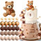 Roaring Good Time Teddybär Tortendeko für Taufe Junge Mädchen 1 Jahr Dunkelbraun Kuchen Dekoration für Hochzeit Babyshower Geburtstag Party