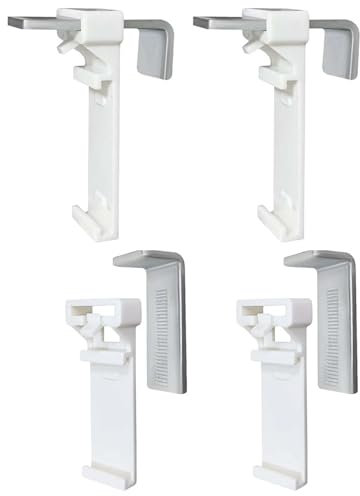 EnixwH 4 x Roller Blind Clamp Brackets for Roller Blinds to Tighten and Glue Without Drilling Ideal as Accessories or Replacement for Fixing on PVC or Wood Windows and Doors