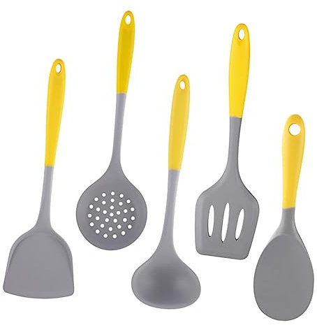 PRETYZOOM Utensilios Cocina Silicona Cuchara Sopera Coladora Pala Mango Antideslizante