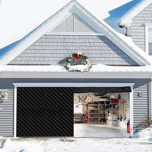 Kit d'Isolation pour Porte de Garage – Écran Magnétique Thermique 16 * 7FT pour Porte de Garage, Housse de Porte de Garage en Tissu Oxford Améliorée avec Coton Épaissi, Installation Facile