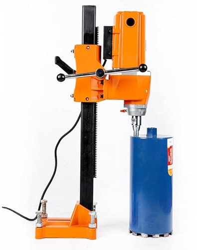Diamond Core Drill Rig with Water Pump, 205mm Wet Handheld Electric Concrete Drilling Machine Kit 3980W - Includes Bits and Spanner for Pipe Installation