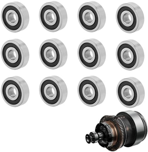 Kugellager, 12 Stücke 625 RS 5 * 16 * 5mm Klein Rillenkugellager, Geschirmte Kugellager Gummi Versiegelt Lagerstahl Hochgeschwindigkeits-Kugellager