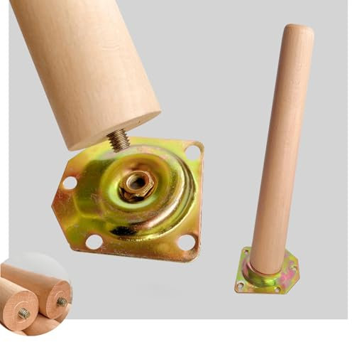 Lot de 3 Pieds de Meubles en Bois, Pieds de canapé en Bois, Pieds de canapé Coniques Solides, Pieds de Table, pour Fauteuil, Table, canapé, lit de Remplacement (60 cm, Inclinaison-3 pièces)
