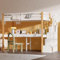 CDQL Etagenbett, Hochbett 90x200 cm, Hochbett mit Schreibtisch und Treppe, Kinderbett mit Stauraumschubladen und Regale, Funktionsbett aus Holz mit Rausfallschutz