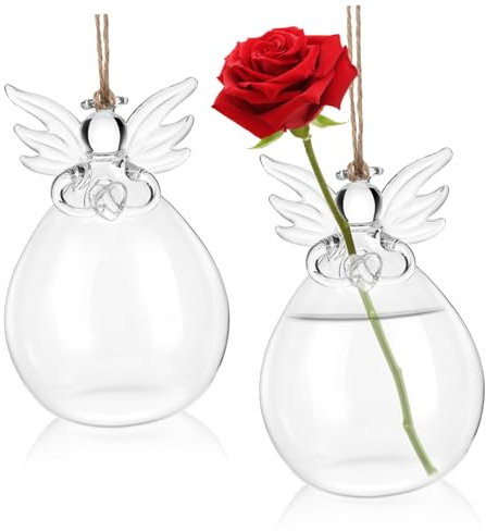 TOPPERFUN Hohe Pflanze Aus Glas in Engelsform Im Vintage-Look Für Heimdekoration Und Events