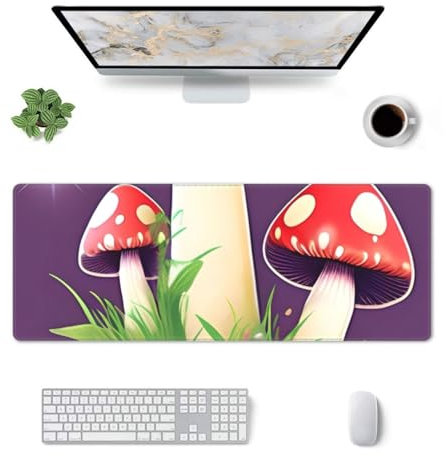 sttung Magic Red Mushroom Print Große Gummi-Tastaturunterlage 30 x 80 cm für Büro, Gaming, Lernen auf Desktops, Laptops