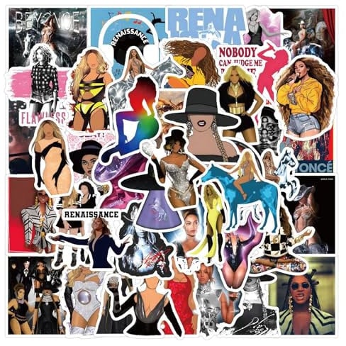 50PCS Pop Singer Stickers, Music Albums Theme Cool Trendy Vinyl Waterproof Decal for Scrapbook Laptop Notebook Skateboard, Teens and Girls