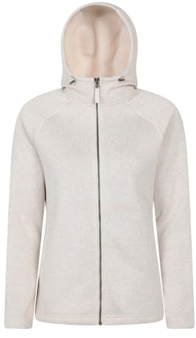 Mountain Warehouse Nevis Fleecejacke für Damen - Leichte, Warme Damen-Fleecejacke mit Reißverschluss und Taschen, atmungsaktives Oberteil, kompakt - Frühling Sommer Beige Damengröße EU 46