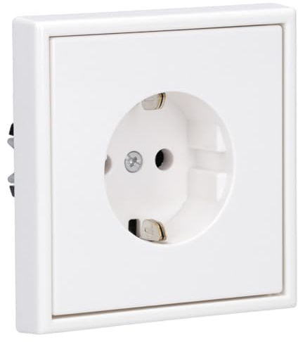 JUNG Serie LS Steckdose Set Schneeweiß Matt | mit LS1520WWM SCHUKO Steckdose, LS981WWM Rahmen 1-fach