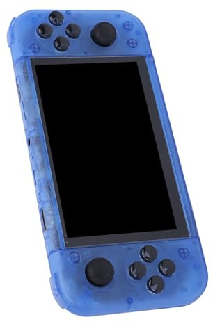 Bewinner Handheld Retro Game Console 5 Inch IPS Screen, 64GB with 2GB DDR4, Portable Video Game Console for, 3000mAh Battery, 19 Emulators Support (Transparent Blue)