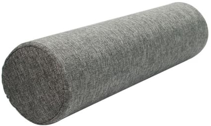 Eashaoo Rundes Nackenkissen aus Memory-Schaum, zylindrisches Nackenrollenkissen mit Leinenreißverschluss, Sofa-Armlehne, Rückenlehne, Kissen, Kopf-, Taillen-, Beinstütze, Nackenrolle (Dunkelgrau, 40 x