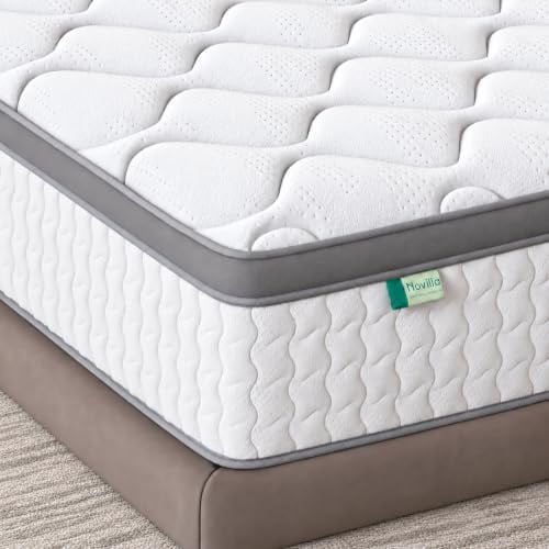 Novilla 4FT6 Double Mattresses - 25cm Medium Firm Hybrid Mattress | UK Pocket Sprung & Foam for Target Support & Luxury Comfort, Soft-Touch Cover, Mattress in a Box (135x190cm)