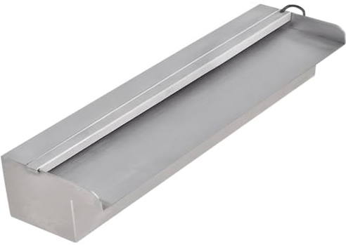 Nqyjm Pool-Wasserfall Fontäne mit LEDs Rechteckig Edelstahl 45 cm für Garten Patio Teichdekoration