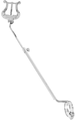 WEKADRIN Clip de Partitions Réglable pour Flûte Traversière, Lyre Musicale en Alliage Argenté, Accessoire Portable et Léger pour Instrument à Vent, Support Pratique pour Partitions