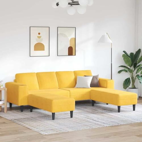 NIVVHOH Sofa Helles Gelb Cordstoff Couch Stylisch Komfortabel Modernes Wohnzimmer