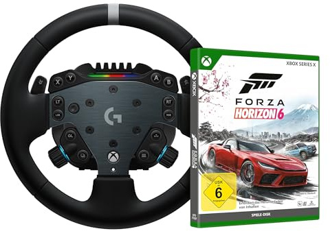 Logitech G RS50 System, 3-teiliges Sim-Racing-Lenkrad-Setup + Forza Horizon 6 (Disc) für Xbox Series X - Schwarz