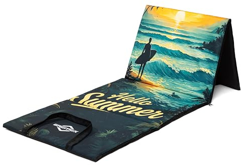 GREMEX Strandmatte gepolstert faltbar 200x62 cm Picknickdecke Isomatte | Stranddecke, Picknickdecke & Isomatte für Camping und Strand - Schaumstoffmatte, wasserabweisend, UV-beständig, leicht
