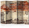 decomonkey Paravent Raumteiler Innen Mauer 225x172 cm 5 Teilig Beidseitig Room Divider Wall Raumteiler Stehend Trennwand Sichtschutz Spanische Wand Sichtschutzwand Wohnzimmer Holz Ziegel