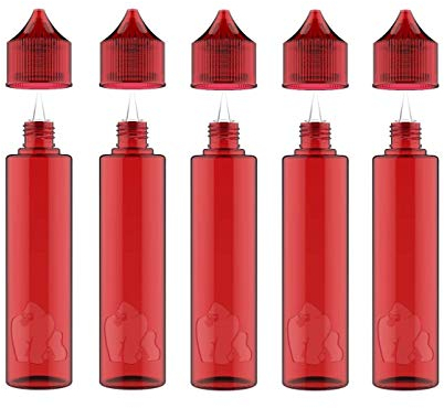 Chubby Gorilla LDPE 60ml Licorne bouteilles Lot de 5 Rouge