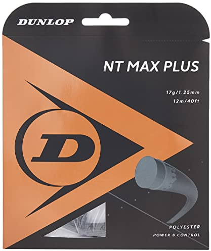DUNLOP NT MAX PLUS Tennissaite, Unisex-Erwachsene, NT Max Plus, schwarz, 16 Gauge