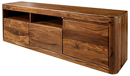 Meuble TV - Bois Massif de Palissandre laqué (Noisette) - Toronto #220