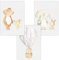 Olgs Babyzimmer Bilder 3er Set | Kinderzimmer Deko Poster DIN A4 | Wandbilder Premium | Tiere Wandposter Mädchen, Junge | Freunde & Heißluftballon, Bär, Maus, Elefant, Hase