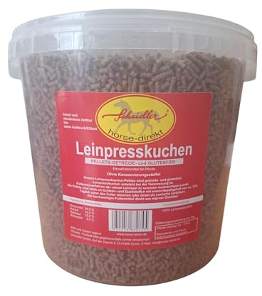 Scheidler Horse-direkt Leinkuchen Pellets 3 mm 3,5 kg – Einzelfuttermittel – aus 100% Leinsamen – getreidefrei & glutenfrei – für Pferde, Ponys & Kleintiere