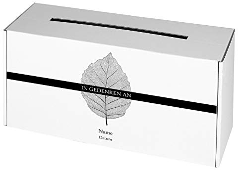 private grief Sammelbox für Trauerkarten und Kondolenzkarten bei der Trauerfeier mit Beschriftung Blatt (Blatt)