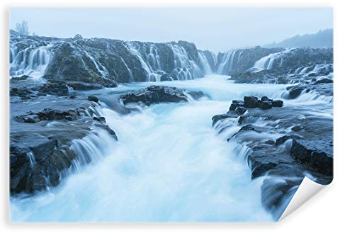 Postereck - 3456 - Wasserfall, Natur Landschaft Island Fels - Wandposter Fotoposter Bilder Wandbild Wandbilder - Poster - 3:2-61,0 cm x 40,5 cm