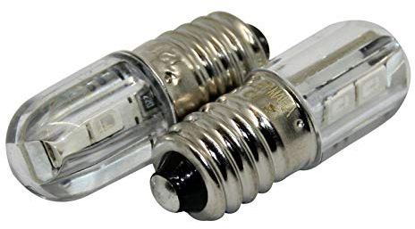 2X Schraubsockel E10 LED - Ersatz Beleuchtung kaltweiß weiß Sparlampe - 6V