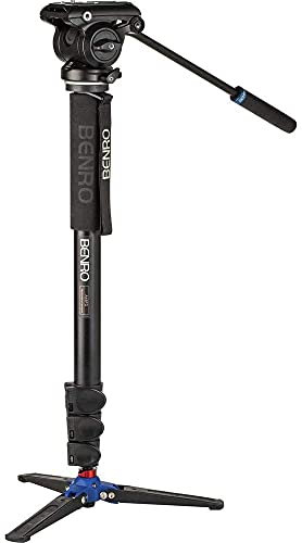 Benro Monopiede in alluminio classico A48F - Gambe con chiusura a vibrazione -Testa S4PRO, base a 3 gambe