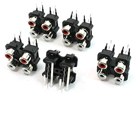 New Lon0167 5 STÜCKE Vorgestellt Audio Video AC zuverlässige Wirksamkeit Concentric Cinch Buchse 4 Buchsenstecker Schwarz(id:42f f7 8d 458)